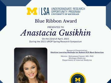 2021 UROP Spring Symposium Blue Ribbon IG 1 